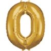 amscan Folienballon Zahl 0 gold