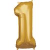 amscan Folienballon Zahl 1 gold