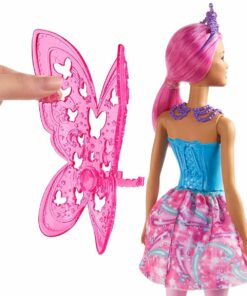 Barbie Dreamtopia Fee (pinke Haare) Puppe mit Flügeln1