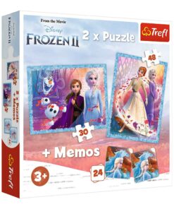 TR90814_1_Trefl 2 in 1 2 Puzzle und Memory Die Eiskönigin