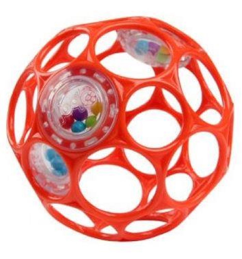 Oball Rattle 10 cm Spielzeug mit Rasselperlen farblich sortiert NEUE FARBEN 