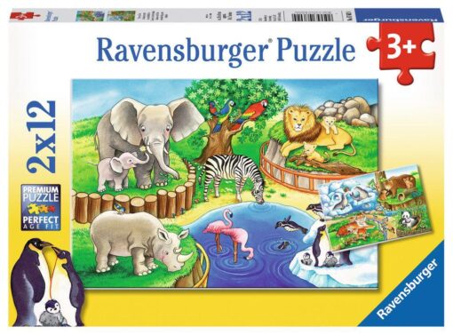 Ravensburger Puzzle Tiere im Zoo 2x12 Teile