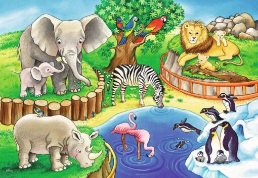 Ravensburger Puzzle Tiere im Zoo 2x12 Teile1