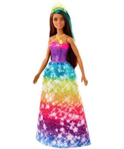 Barbie-Dreamtopia-Prinzessin-Puppe-bruenett-und-tuerkisfarbenes-Haar
