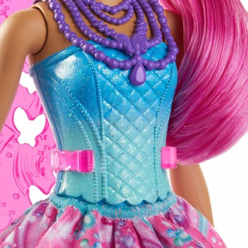 Barbie Dreamtopia Fee (pinke Haare) Puppe mit Flügeln2