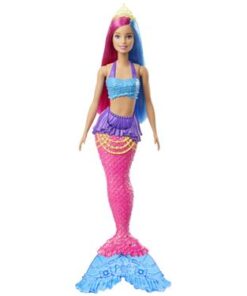 Barbie-Dreamtopia-Meerjungfrau-Puppe-pinkes-und-blaues-Haar-Anziehpuppe