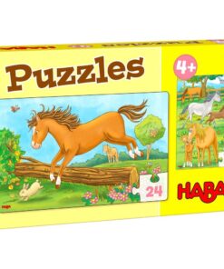 HABA 306160 Puzzles Pferde, 2 x 24 Teile