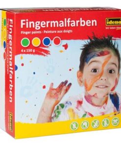 Idena-Fingermalfarben-4-x-150-g-blau-gruen-gelb-rot