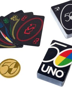 Mattel Games UNO Premium, 50 Jahre UNO Jubiläumsedition (mit Münze)1