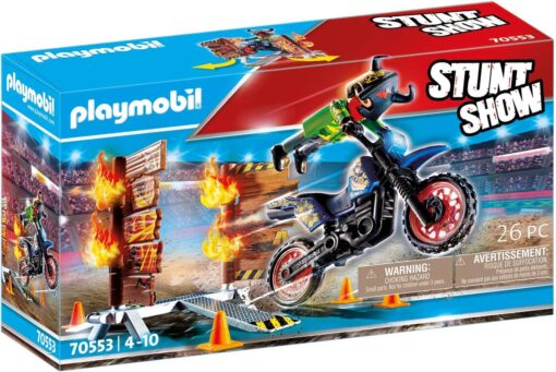 PLAYMOBIL® 70553 Stuntshow Stuntshow Motorrad mit Feuerwand