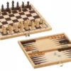 Spiele Holz-Kassette Schach, Dame oder Backgammon