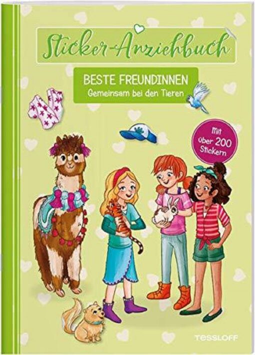 Tessloff Sticker-Anziehbuch. Beste Freundinnen. Gemeinsam bei den Tieren.