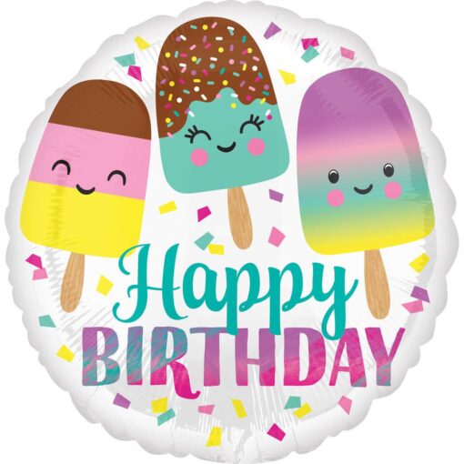 amscan Folienballon Happy Ice Cream Birthday