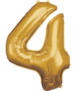 amscan Folienballon Zahl 4 gold