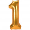 umbo Size Zahl 1 Gold Folienballon L53 verpackt 55cm x 134c