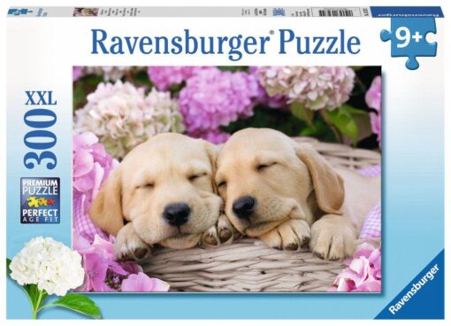 Ravensburger XXL Puzzle Süße Hunde im Körbchen, 300 Teile